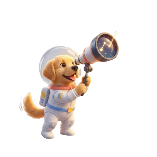 Buba, el perro astronauta, midiendo datos